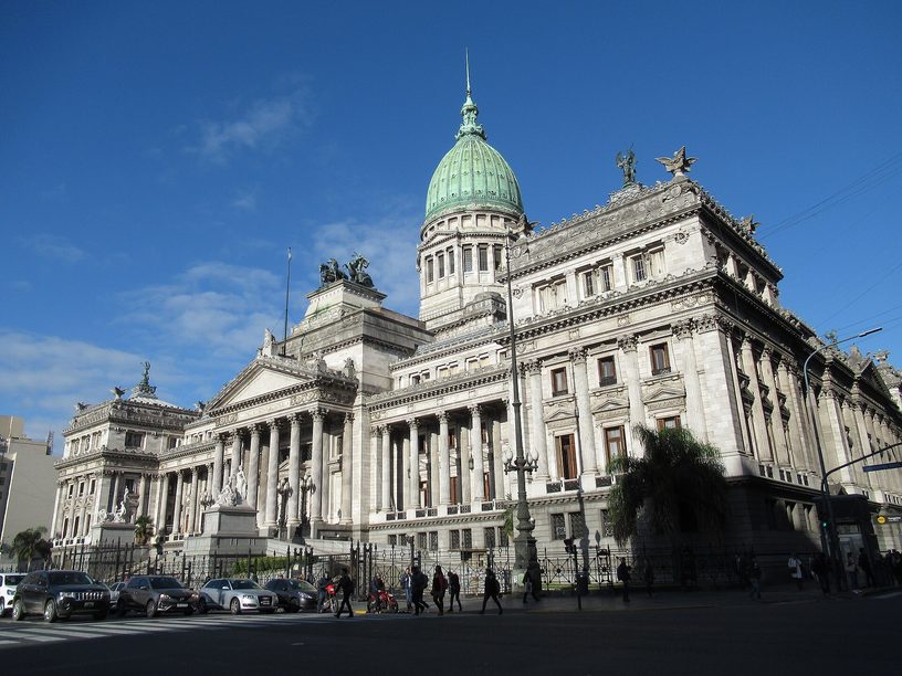 El Palacio del Congreso de la Nación, en Buenos Aires, donde se votó el nuevo Régimen Penal Juvenil.