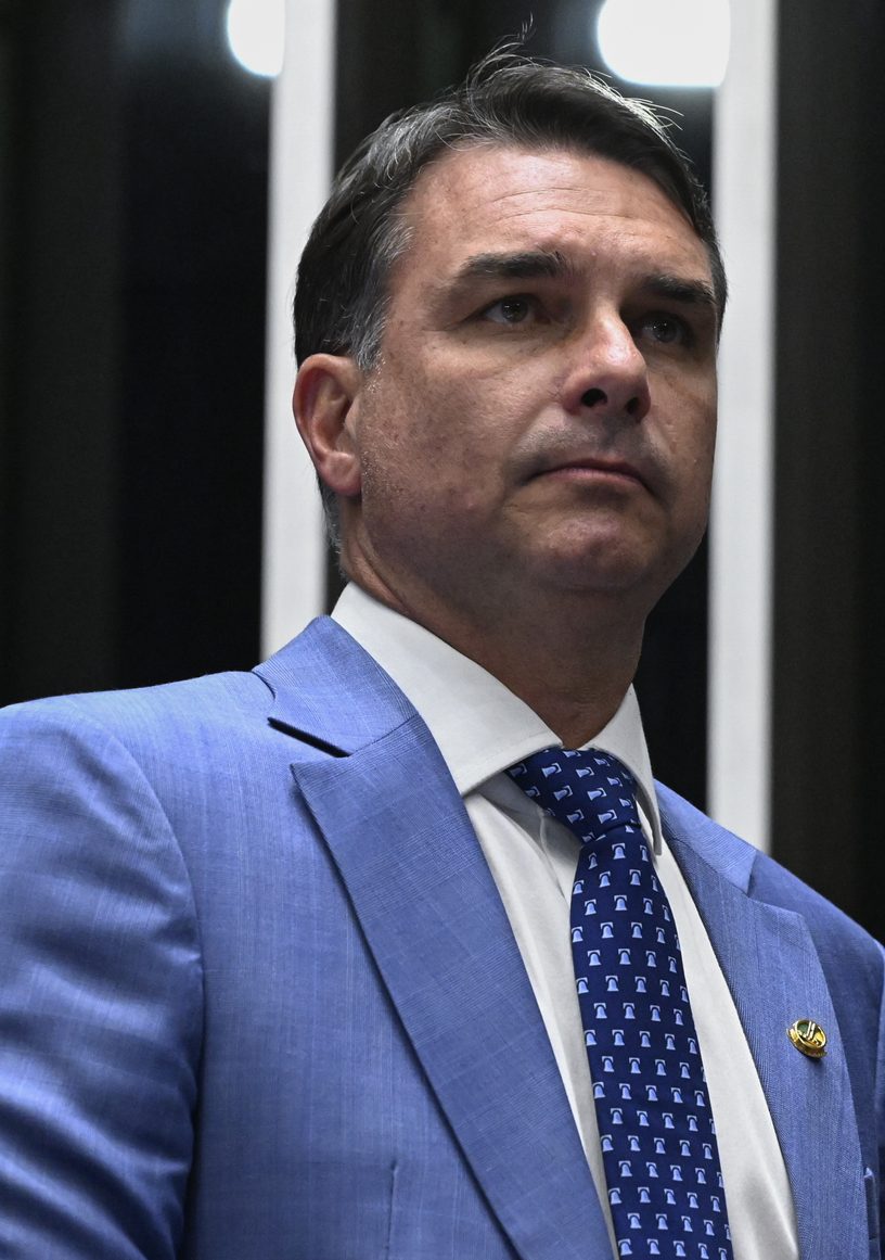 El senador Flávio Bolsonaro en el plenario del Senado de Brasil, en septiembre de 2026.