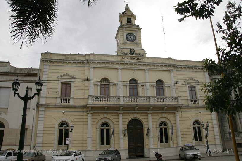 Edificio de la Municipalidad de Villaguay, ciudad donde funciona el Campus Educativo del Servicio Penitenciario, en 2016.