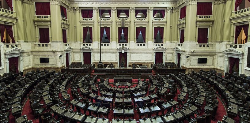 El recinto de la Cámara de Diputados de la Nación, en Buenos Aires.